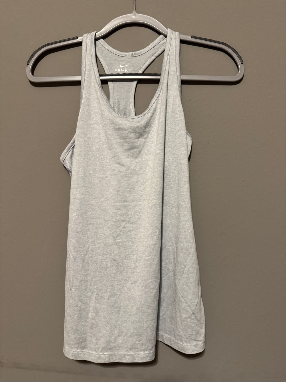 Nike Women's Light Gray Dri-FIT Racerback Tank Top